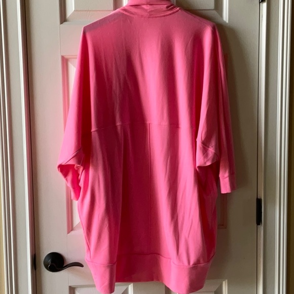 Crown & Ivy Bright Pink 3/4 sleeves Knit jacket Size Large - Picture 6 of 7